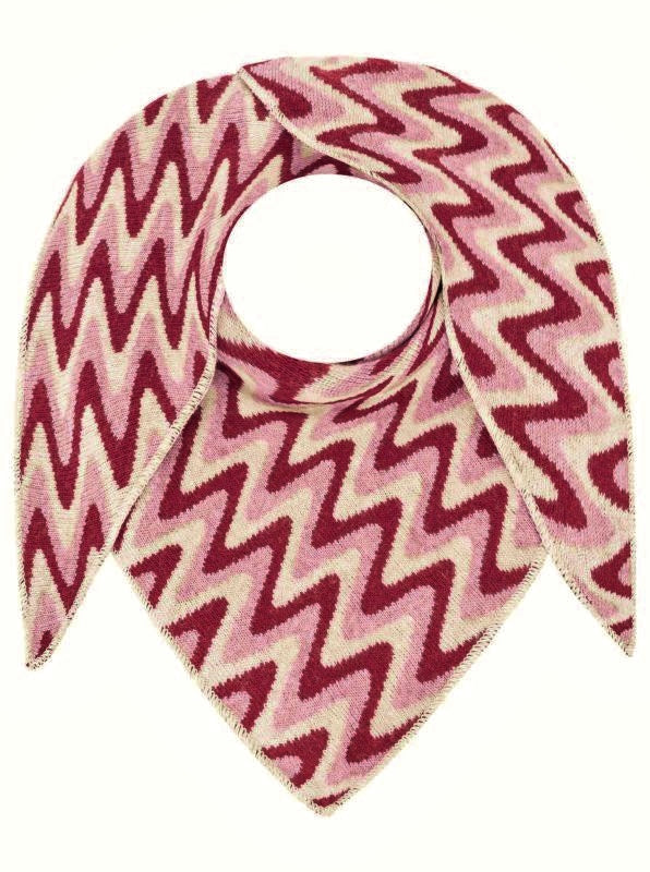💕 Zwillingsherz Dreieckstuch "Winter Waves" Wolle Kaschmir Beige Altrosa Bordeaux