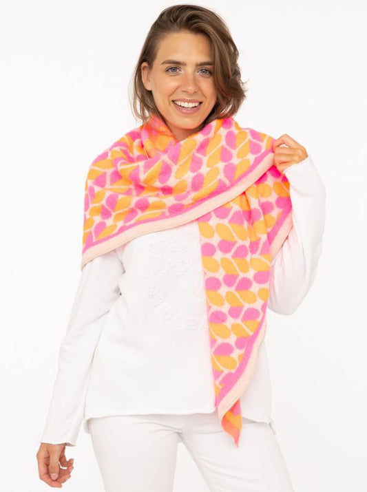 💕 Zwillingsherz Dreieckstuch "Herz" Wolle Kaschmir Pink Orange