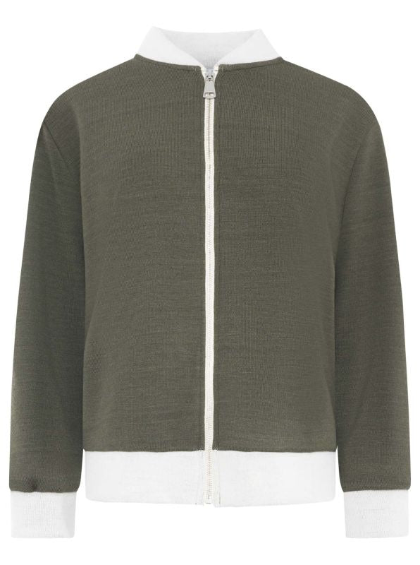 💕 Zwillingsherz Doubleface Jacke "College" Sweatjacke Khaki