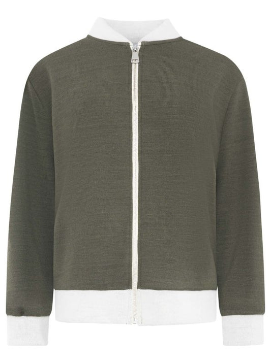 💕 Zwillingsherz Doubleface Jacke "College" Sweatjacke Khaki
