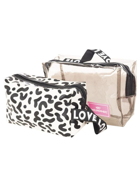 💕 Zwillingsherz Kosmetiktasche 2 in 1 Bag "Vibes" Schwarz