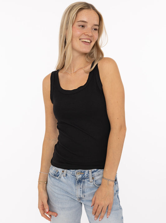 💕 Zwillingsherz Top "Uni Basic" Tanktop Schwarz