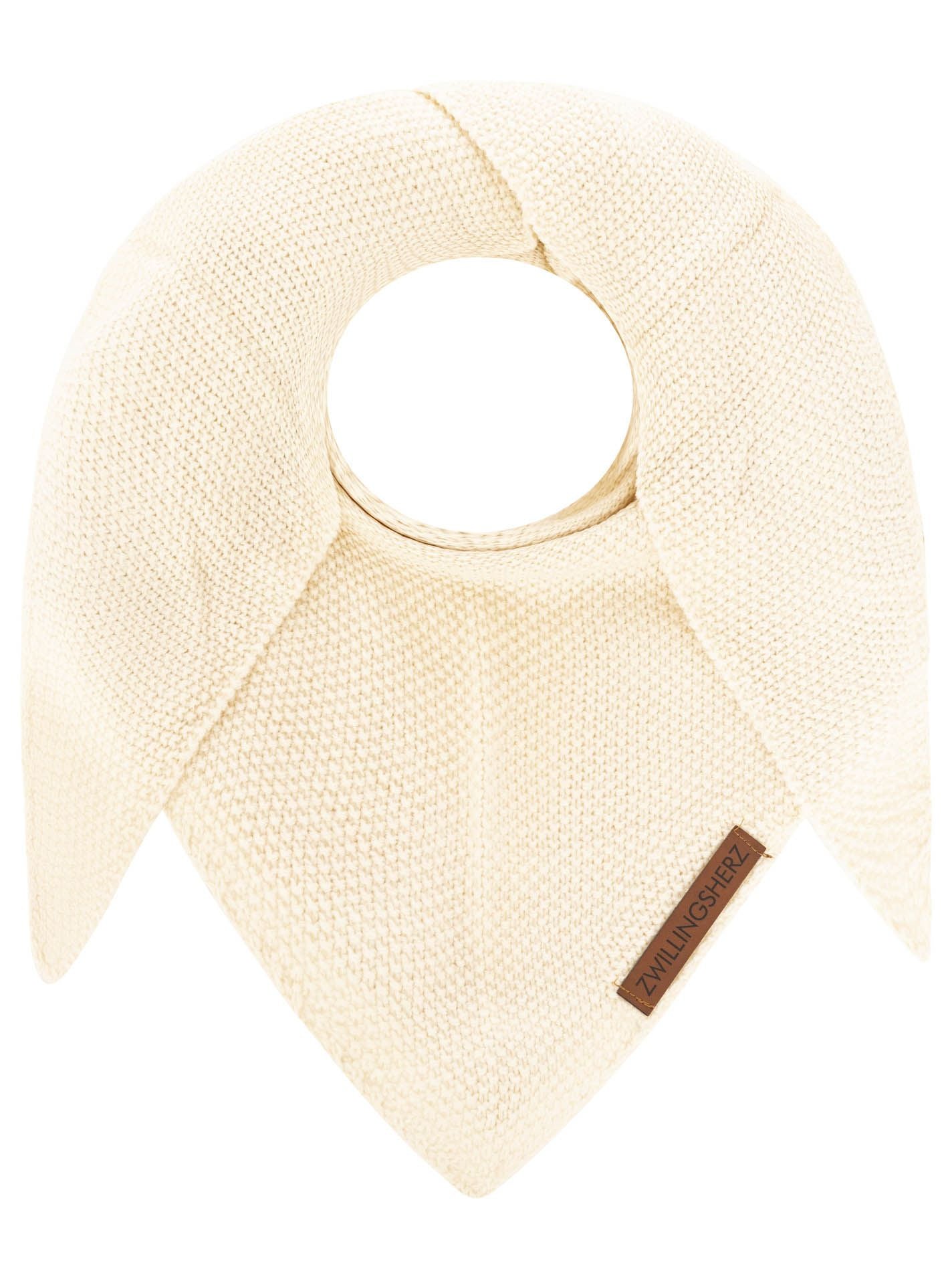 💕 Zwillingsherz Dreieckstuch "Uni & Patch" Creme