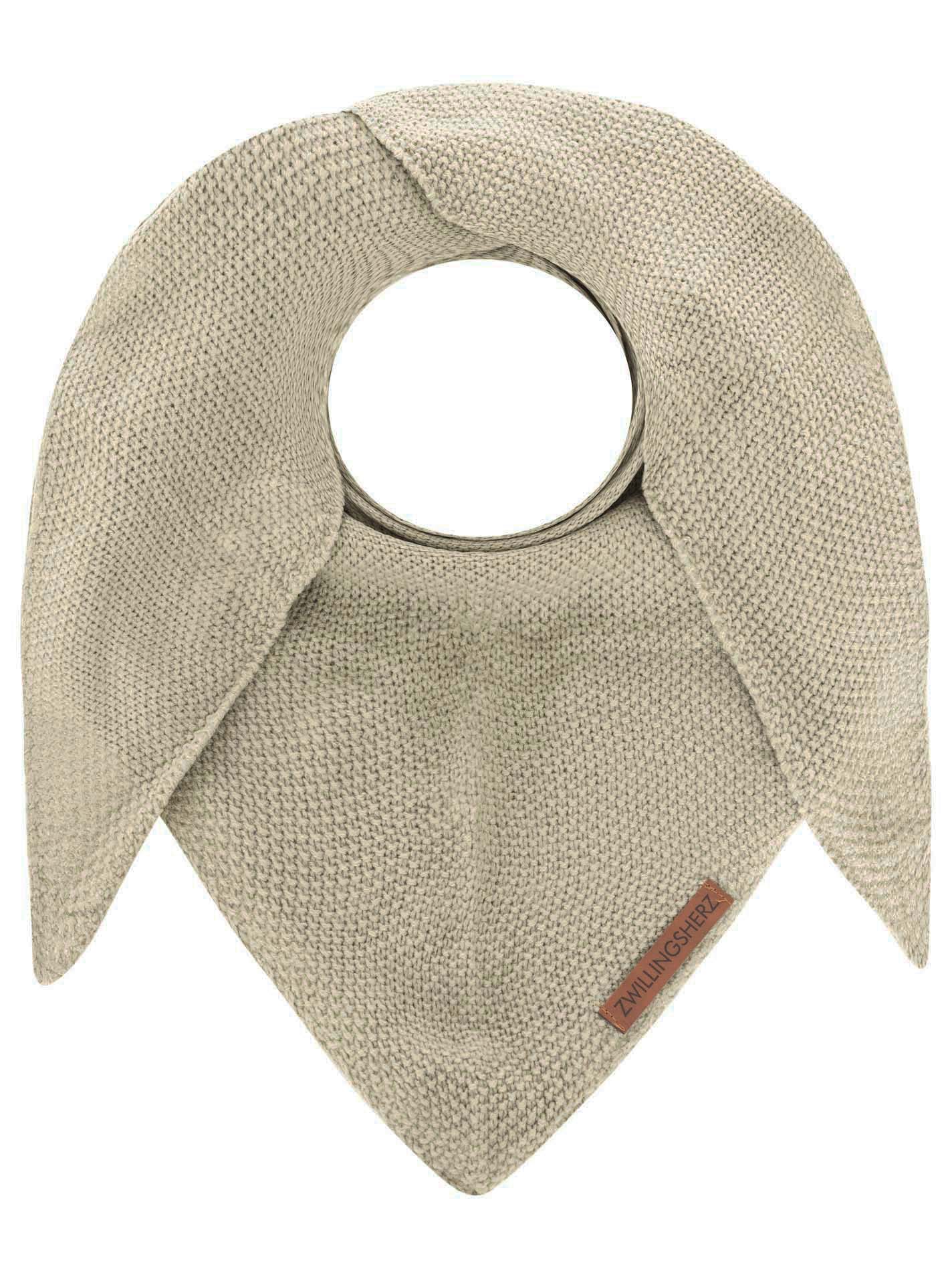 💕 Zwillingsherz Dreieckstuch "Uni & Patch" Khaki