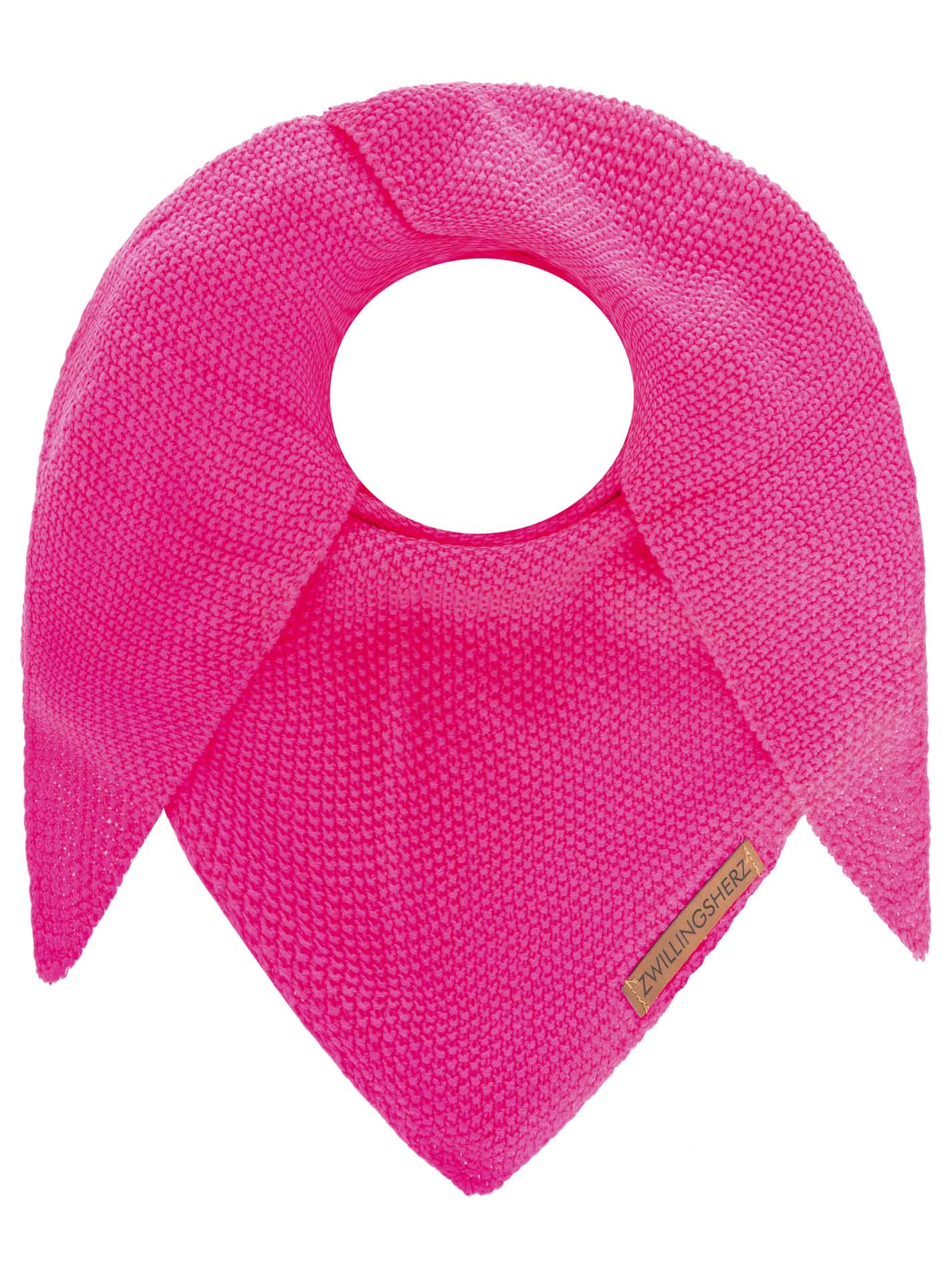 💕 Zwillingsherz Dreieckstuch "Uni & Patch" Neonpink