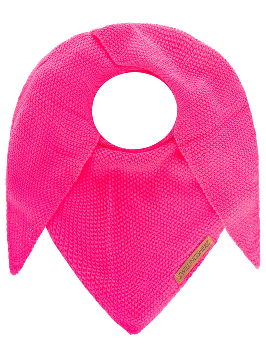 💕 Zwillingsherz Dreieckstuch "Uni & Patch" Neonpink