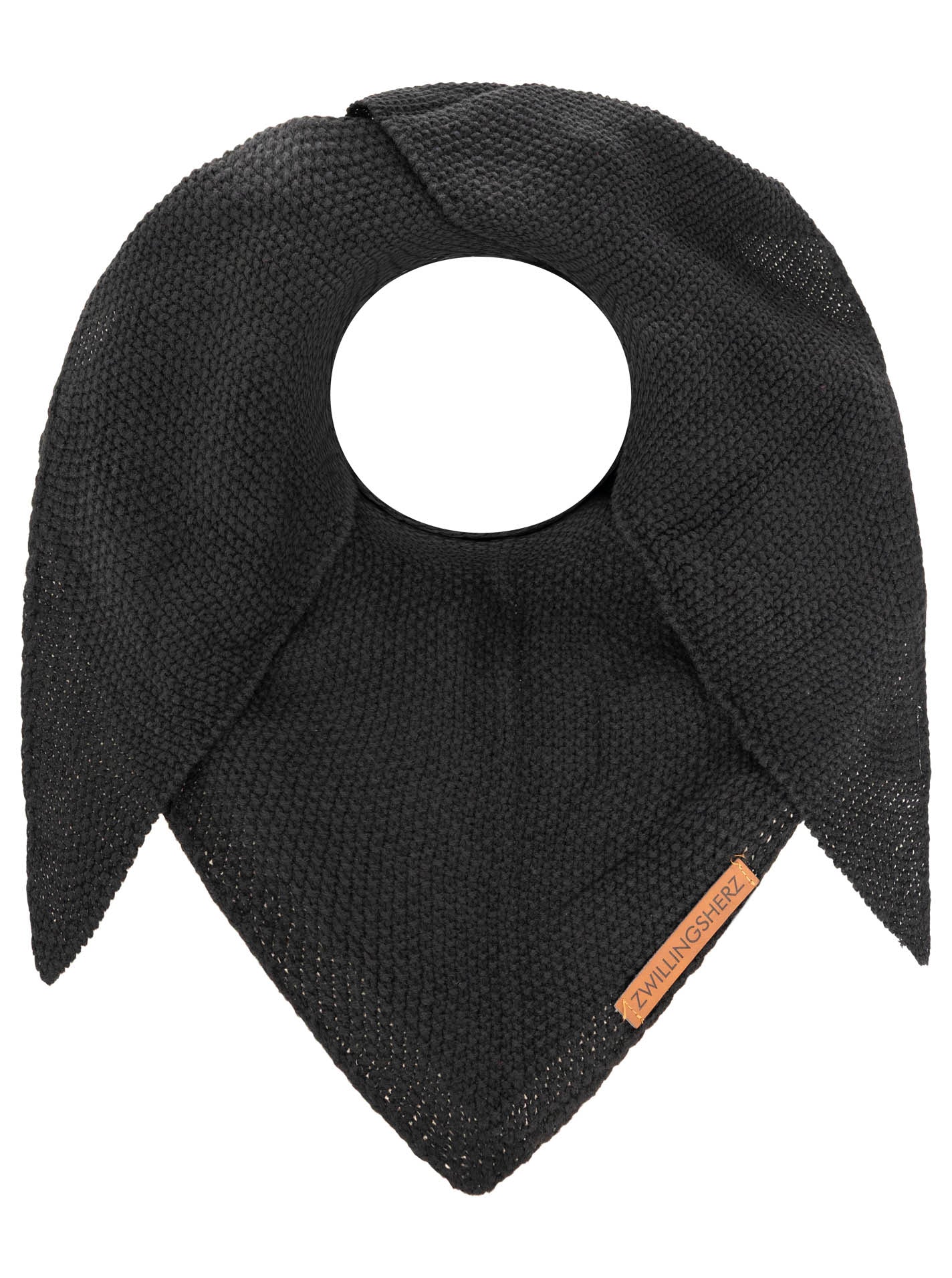 💕 Zwillingsherz Dreieckstuch "Uni & Patch" Schwarz