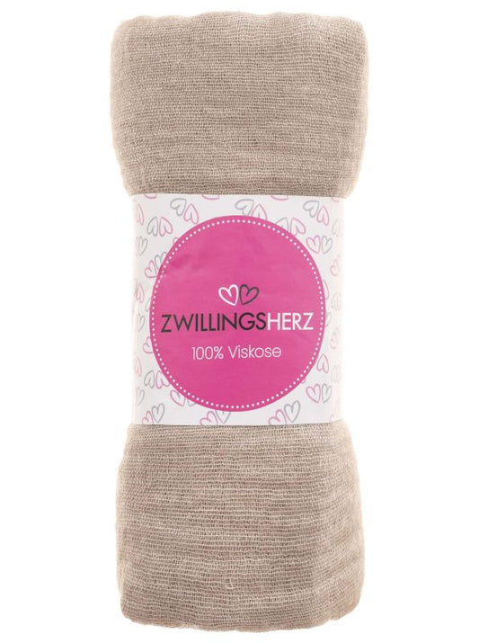 💕 Schal Tuch "Uni" 100 % Viskose Taupe