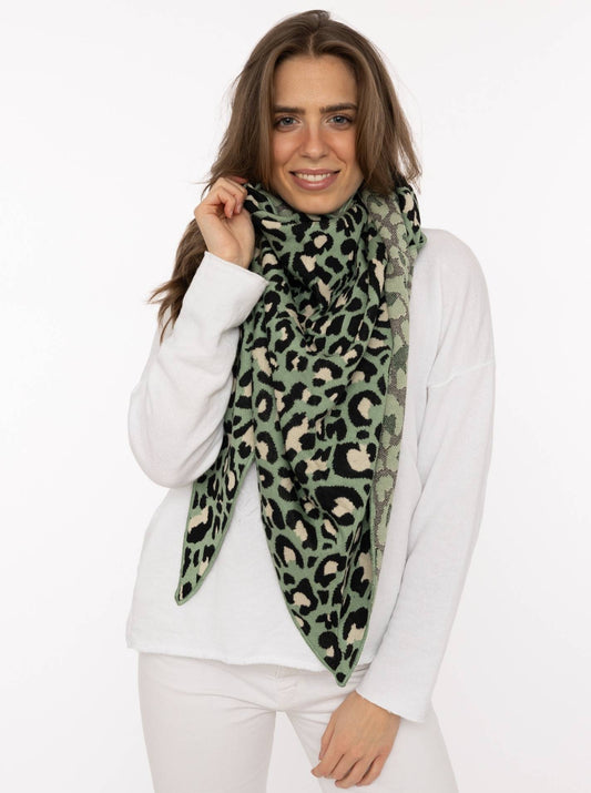 💕 Zwillingsherz Dreieckstuch "Kristine" Baumwolle Leo Khaki