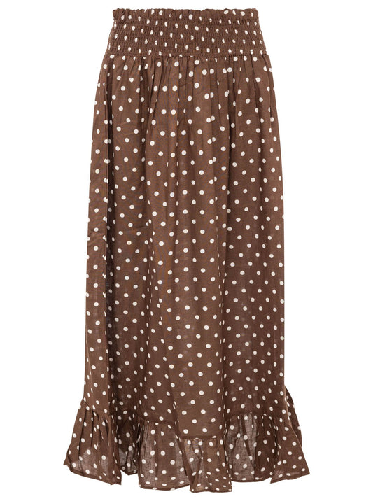 💕 Zwillingsherz Rock "Classic Dots" Braun