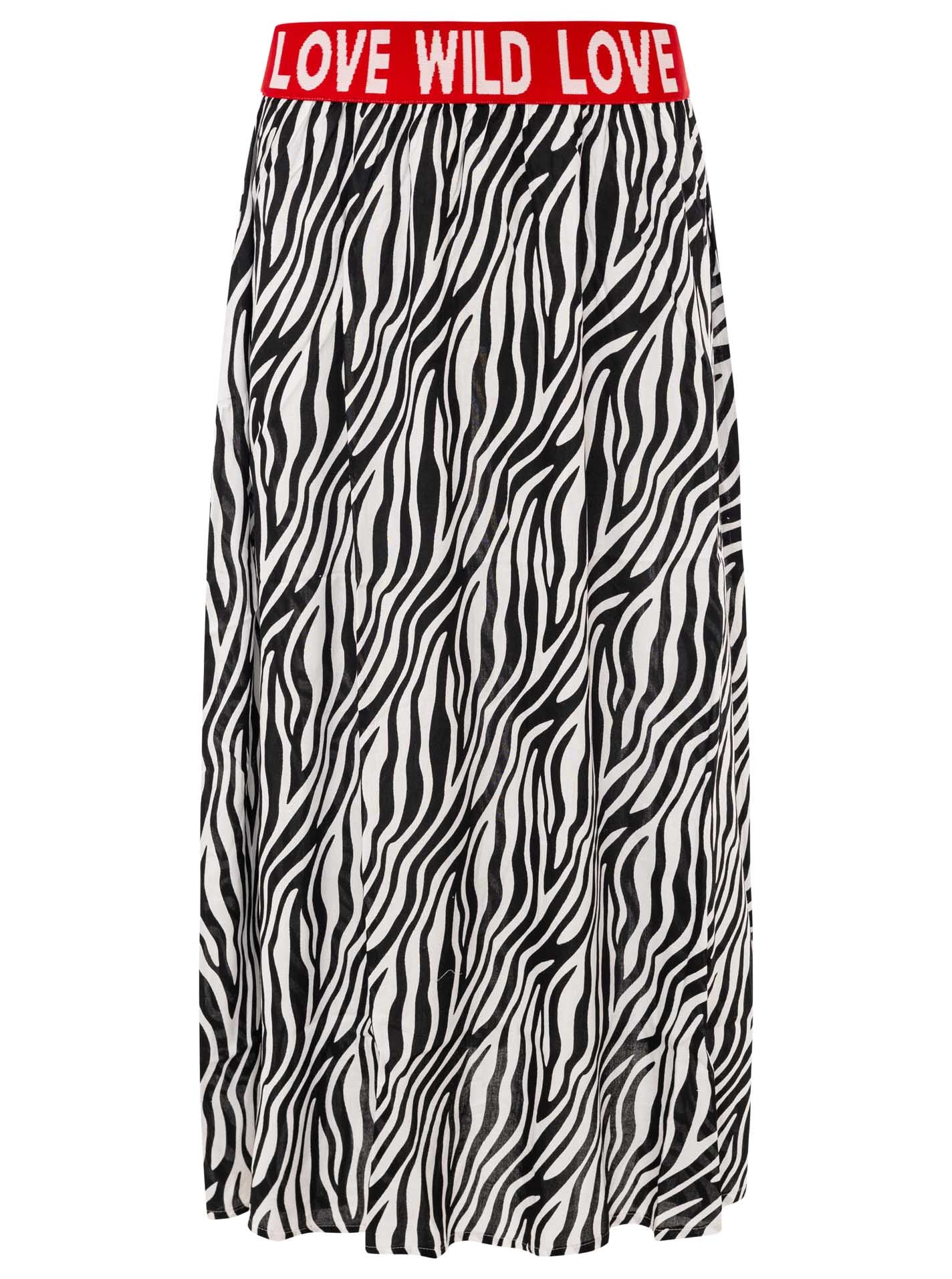 💕 Zwillingsherz Rock "Classic Zebra" 100 % Viskose Schwarz