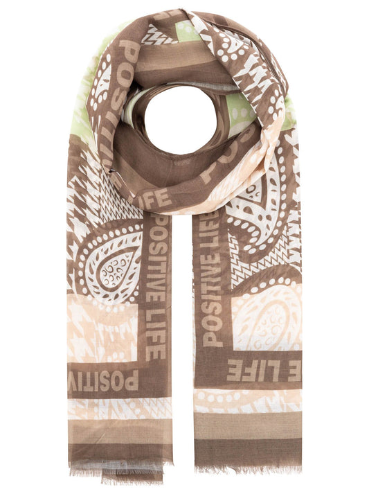 💕 Zwillingsherz Tuch "Mustermix Positiv Life" Braun