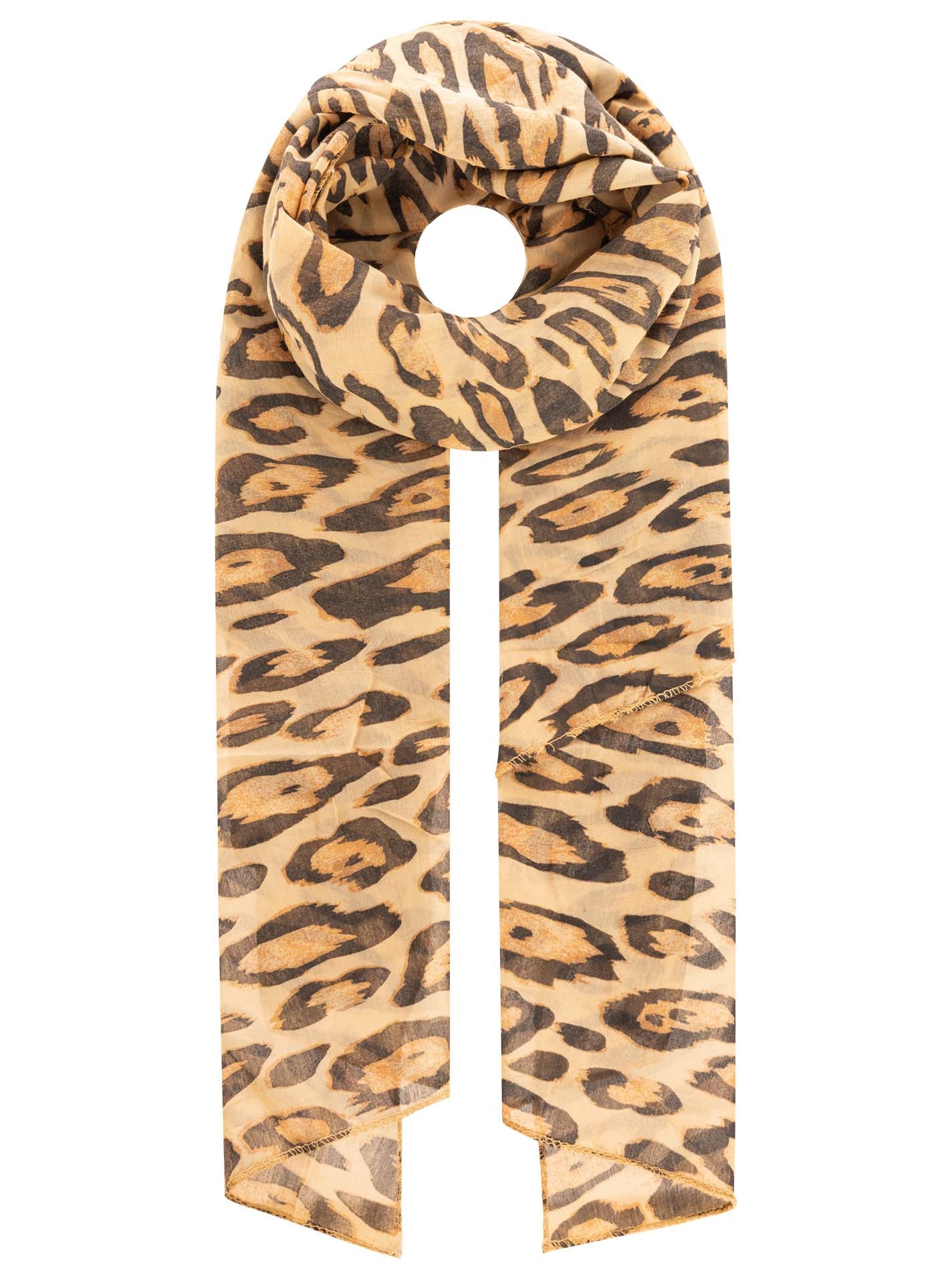 Schal Tuch "Leo Style" Camel