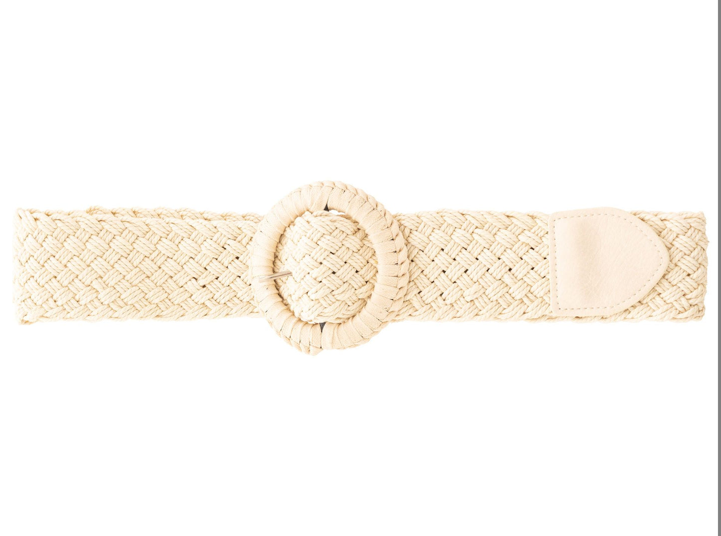 Gürtel "Breit geflochten" Flechtgürtel Creme