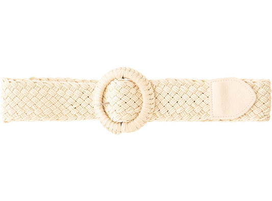 Gürtel "Breit geflochten" Flechtgürtel Creme