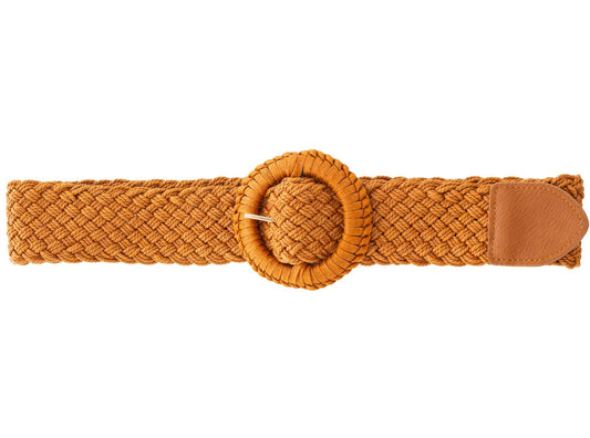 Gürtel "Breit geflochten" Flechtgürtel Cognac