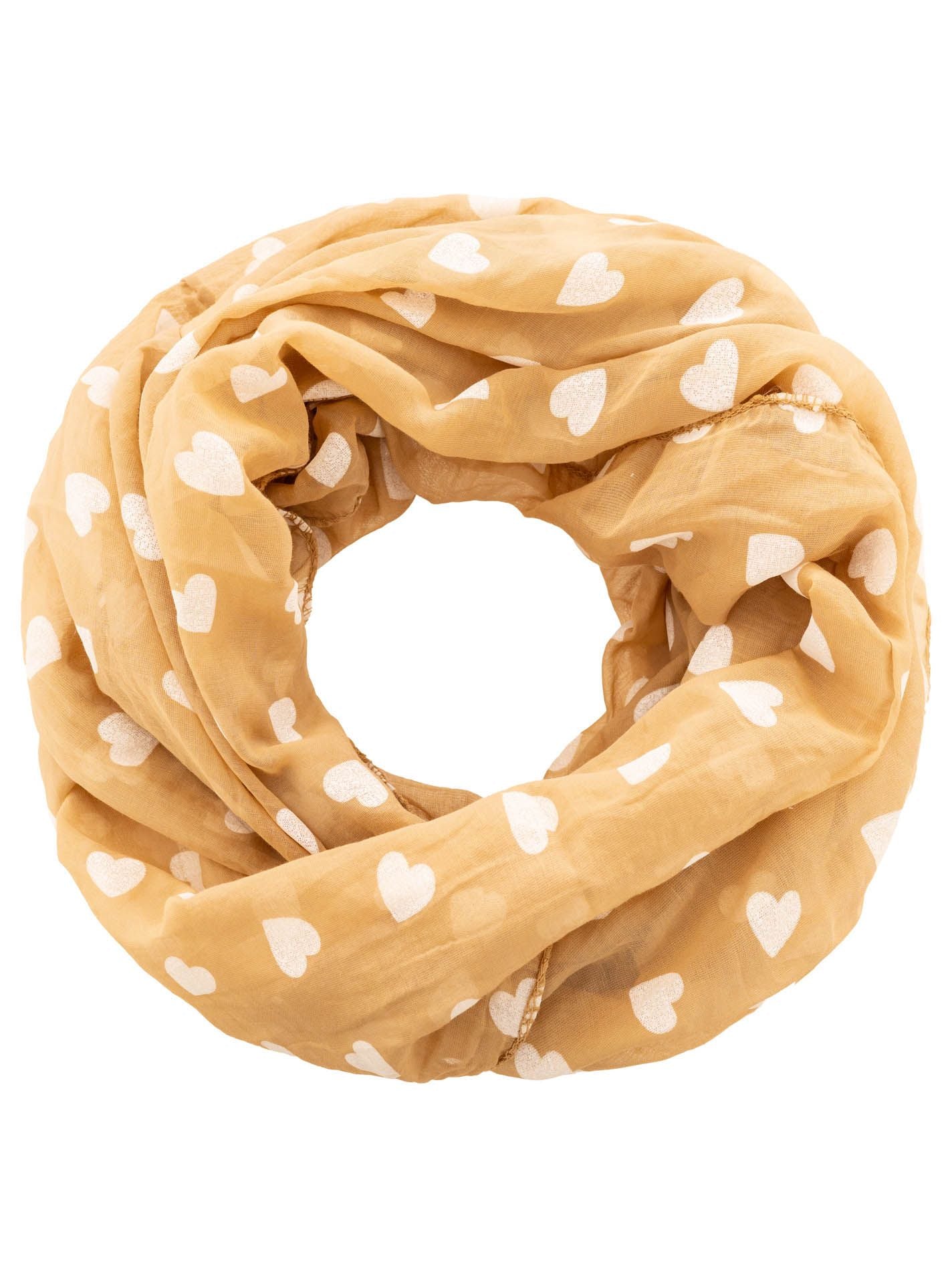 Loop Tuch "Herzen" Camel