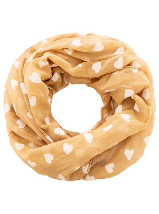 Loop Tuch "Herzen" Camel