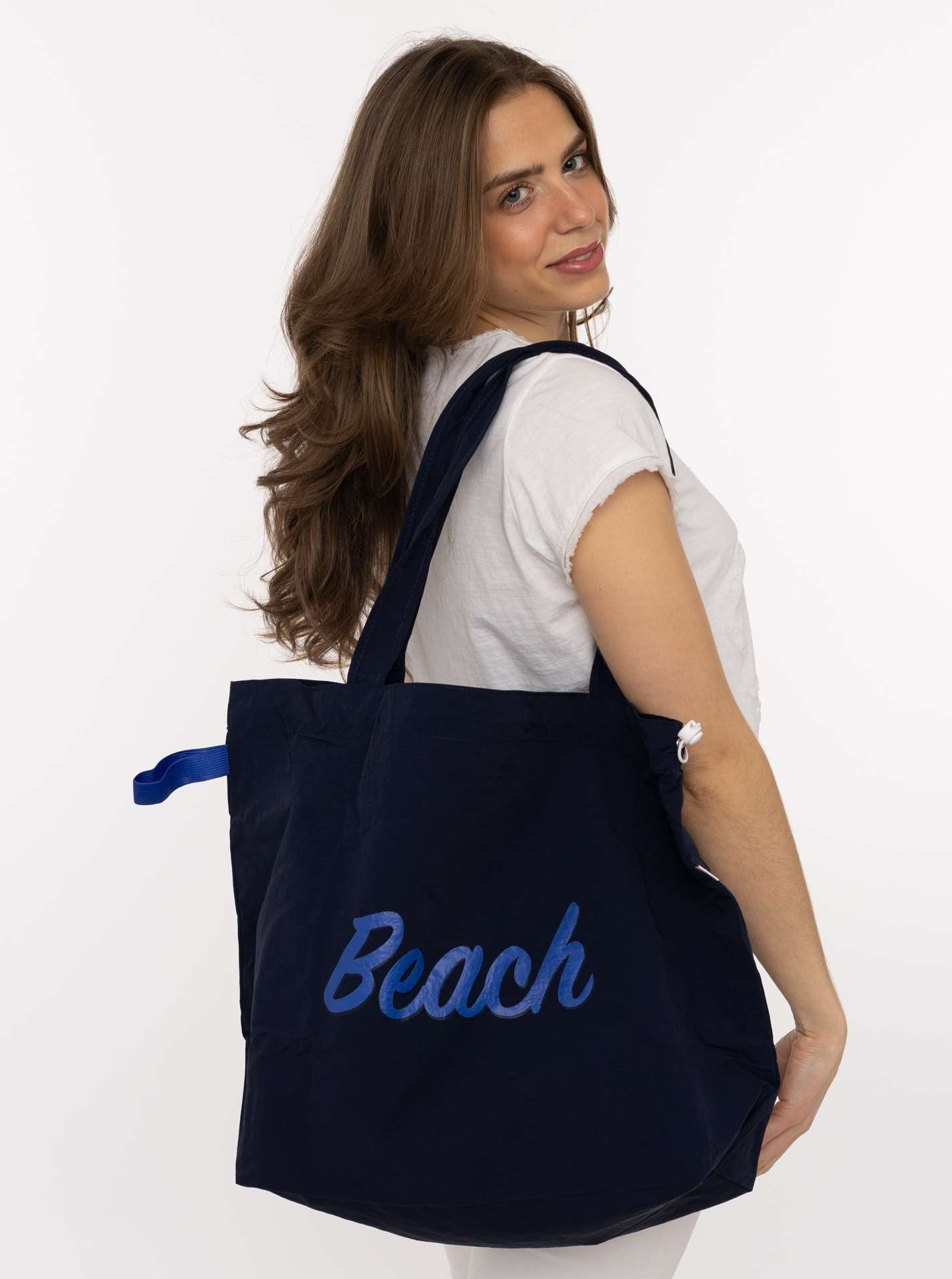 💕 Zwillingsherz Shopper "Beach" Tasche Strandtasche Blau