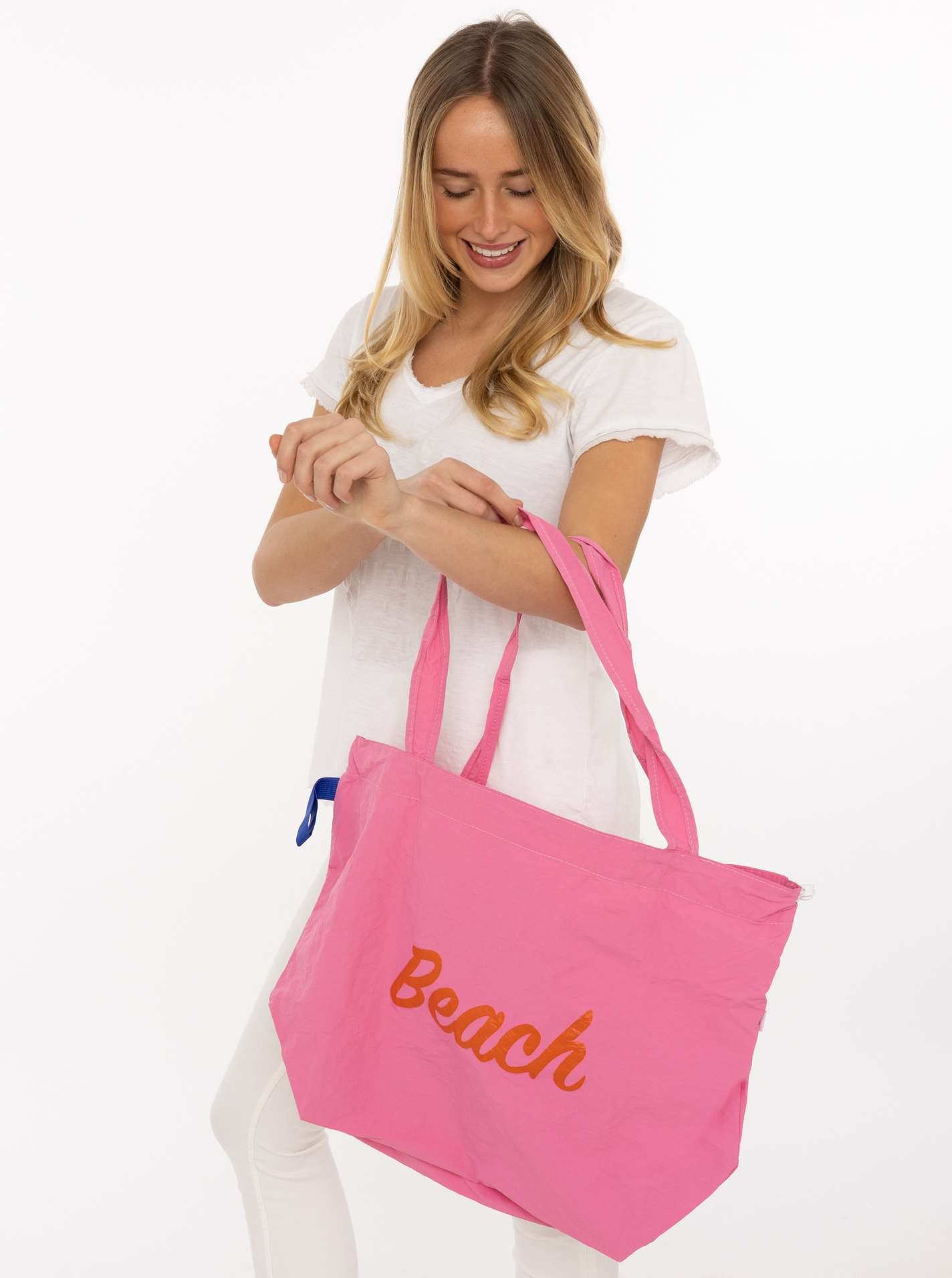 💕 Zwillingsherz Shopper "Beach" Tasche Strandtasche Pink