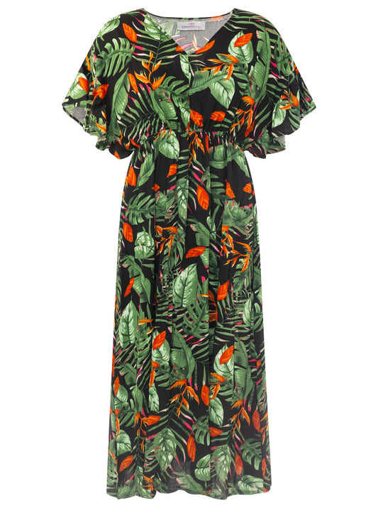 💕 Zwillingsherz Maxikleid "Dschungel" Schwarz