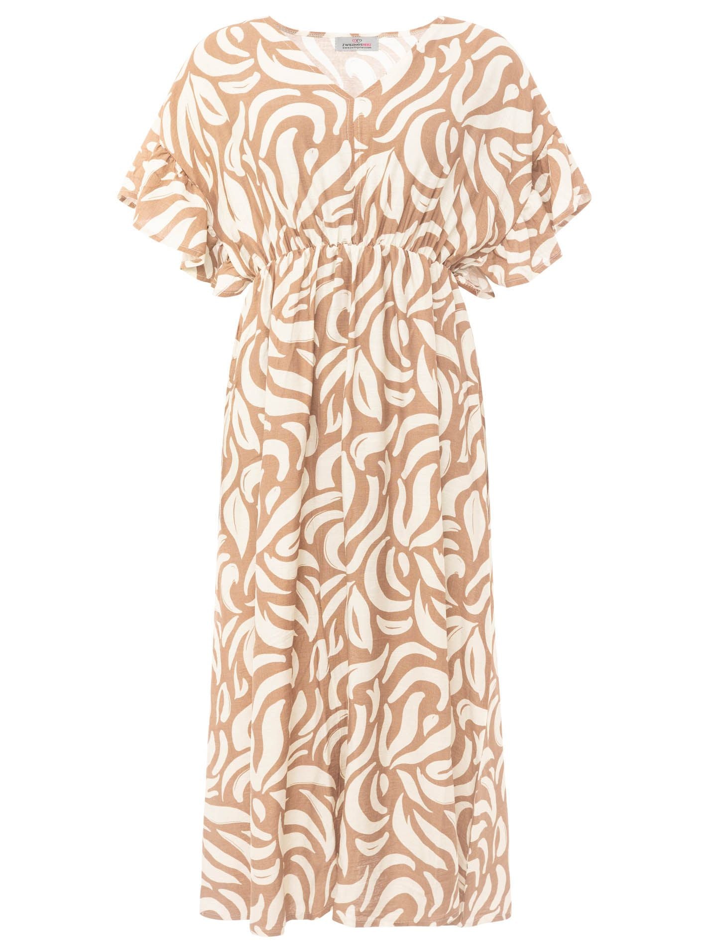 💕 Zwillingsherz Maxikleid "Allover Ornamente" Beige