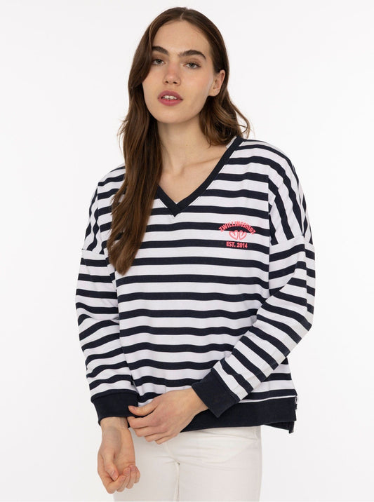 💕 Zwillingsherz Sweatshirt "V-Neck" Navy