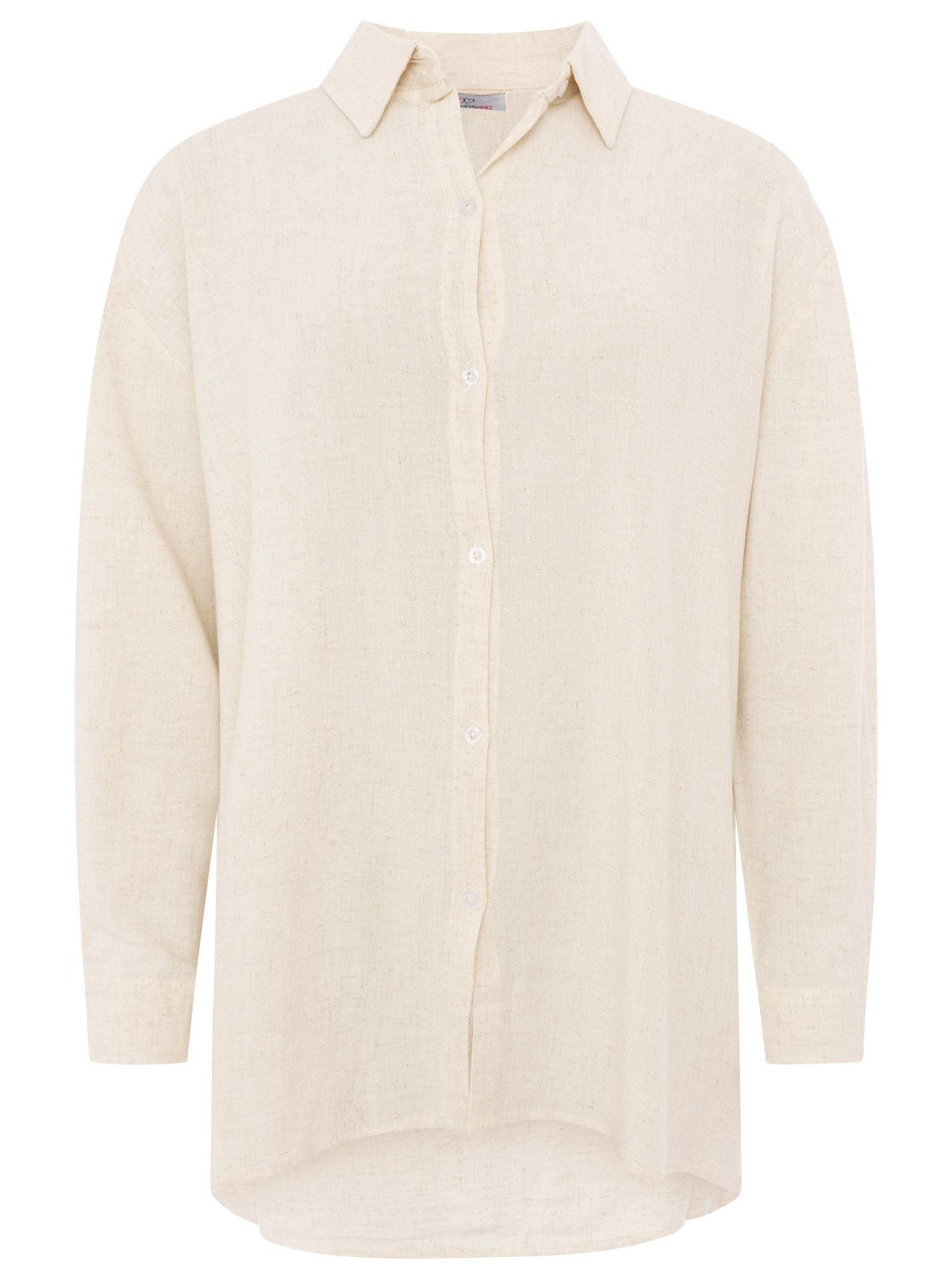 💕 Zwillingsherz Bluse Oversize "Leinenmix" Beige