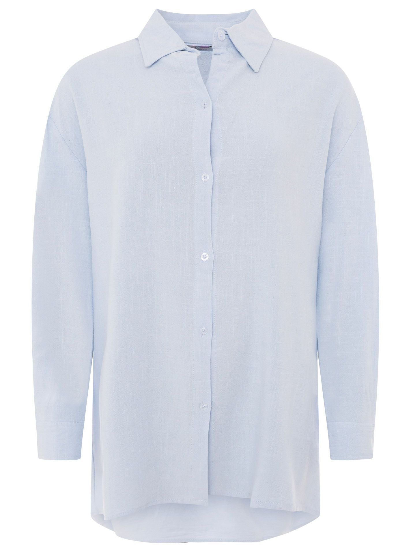 💕 Zwillingsherz Bluse Oversize "Leinenmix" Hellblau
