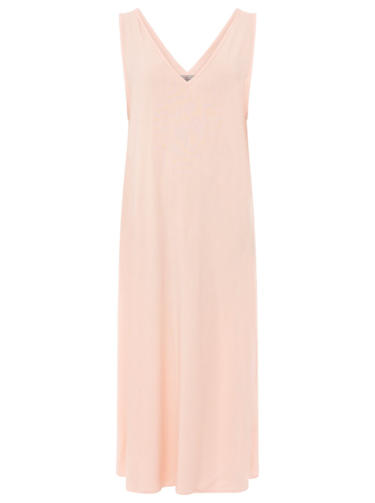 💕 Zwillingsherz Trägerkleid Leinenmix "Uni" Rosa