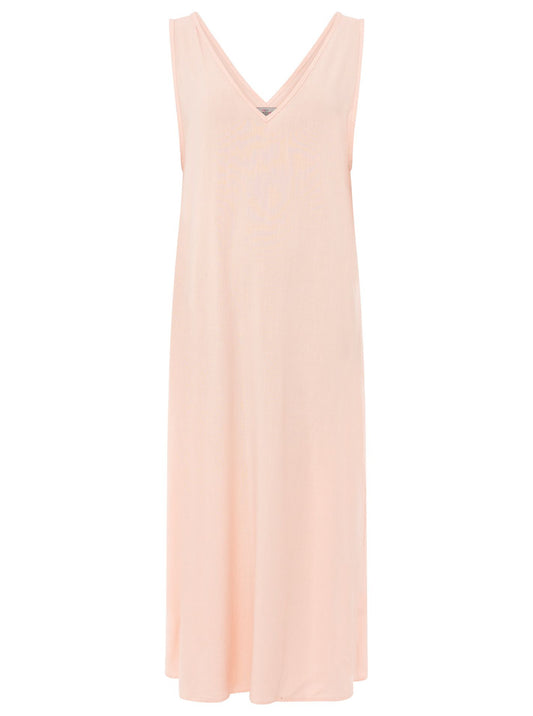 💕 Zwillingsherz Trägerkleid Leinenmix "Uni" Rosa