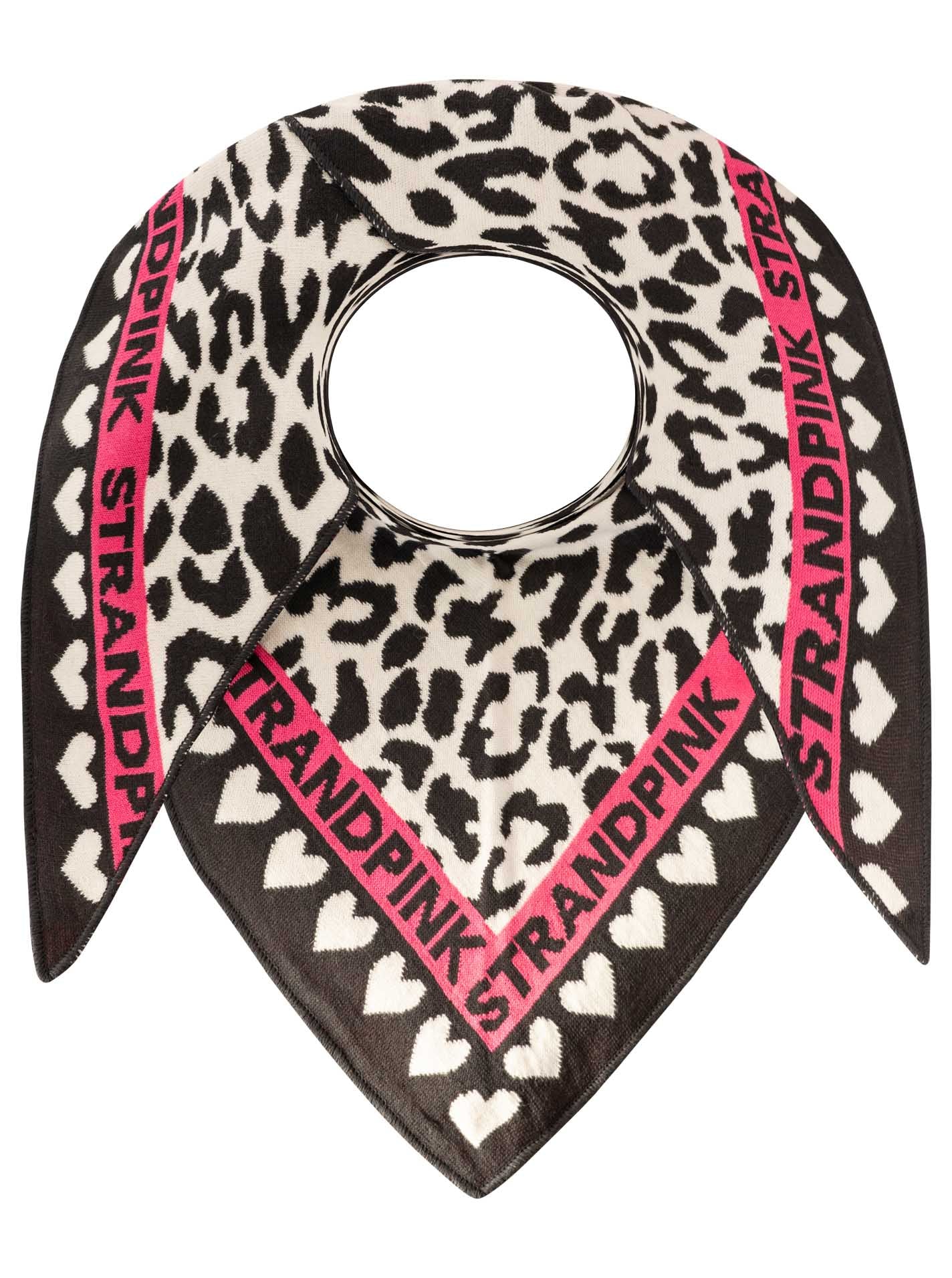 💕 Zwillingsherz Dreieckstuch "Strandpink Herz Leo" Grau