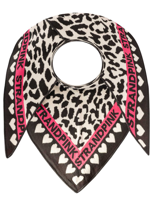 💕 Zwillingsherz Dreieckstuch "Strandpink Herz Leo" Grau