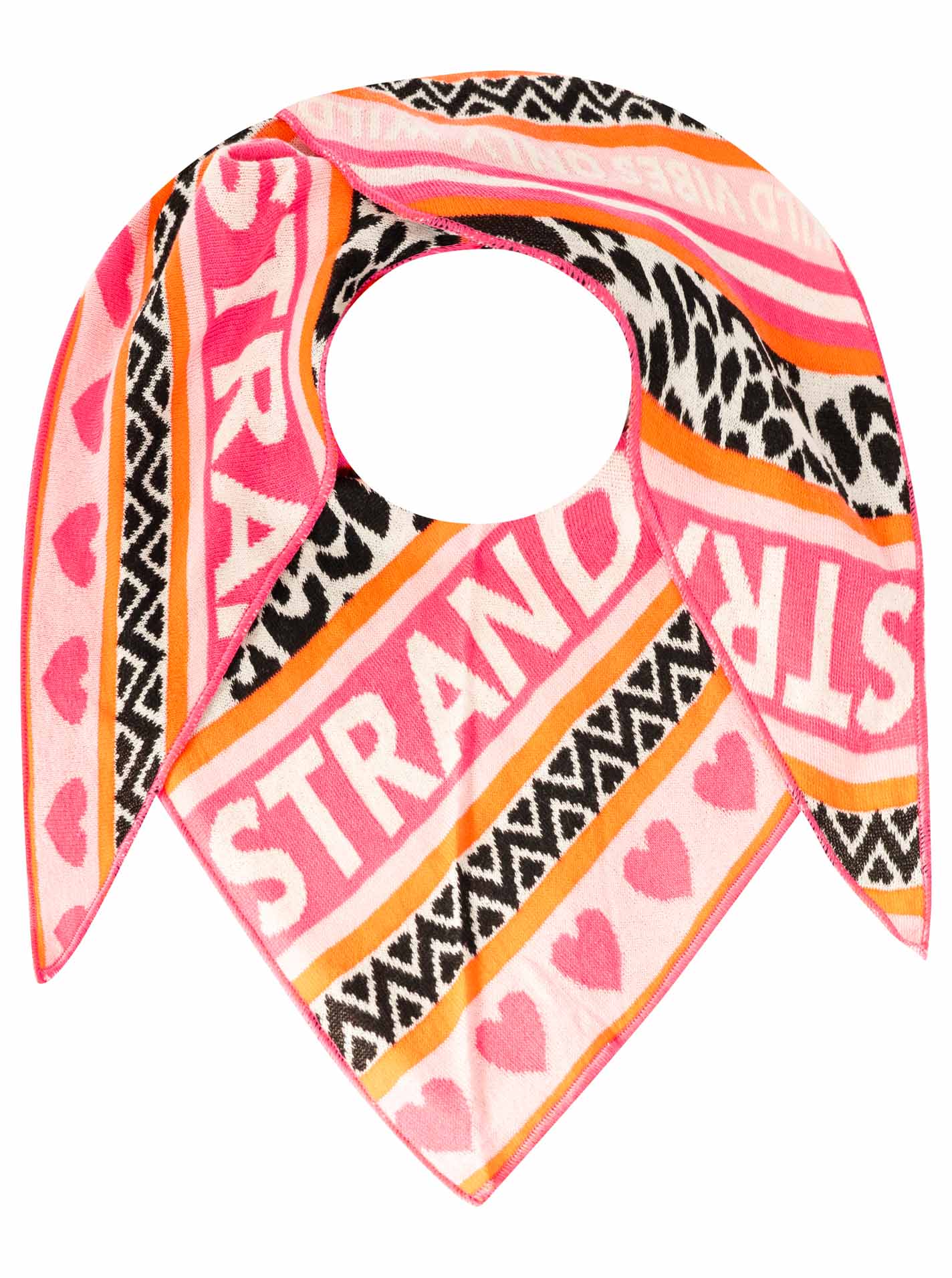 💕 Zwillingsherz Dreieckstuch "Strandpink Streifen" Pink