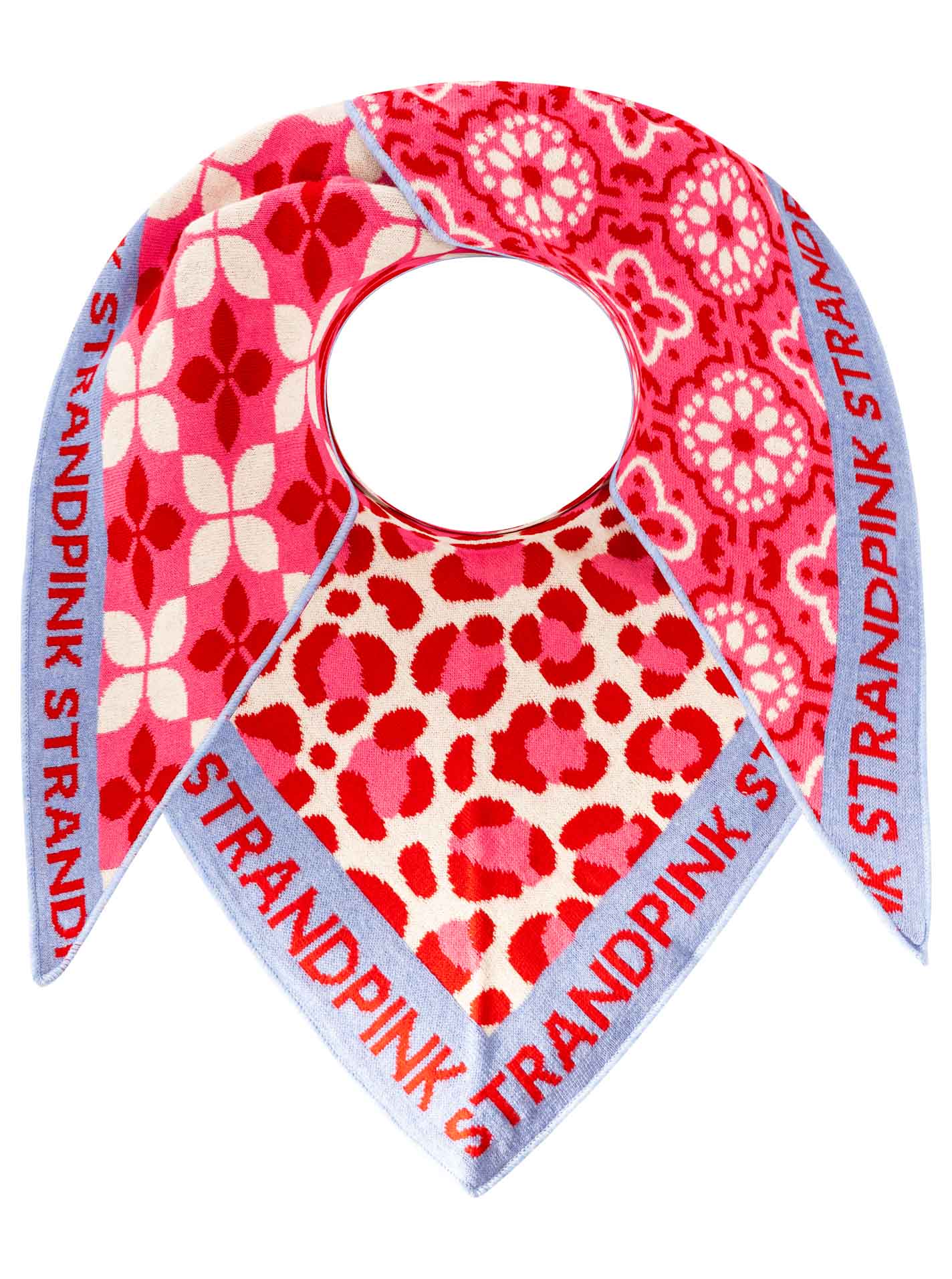 💕 Zwillingsherz Dreieckstuch "Strandpink Mustermix" Pink