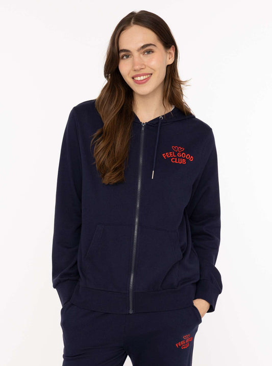 💕 Zwillingsherz Sweatjacke "Feel Good Club" Navy