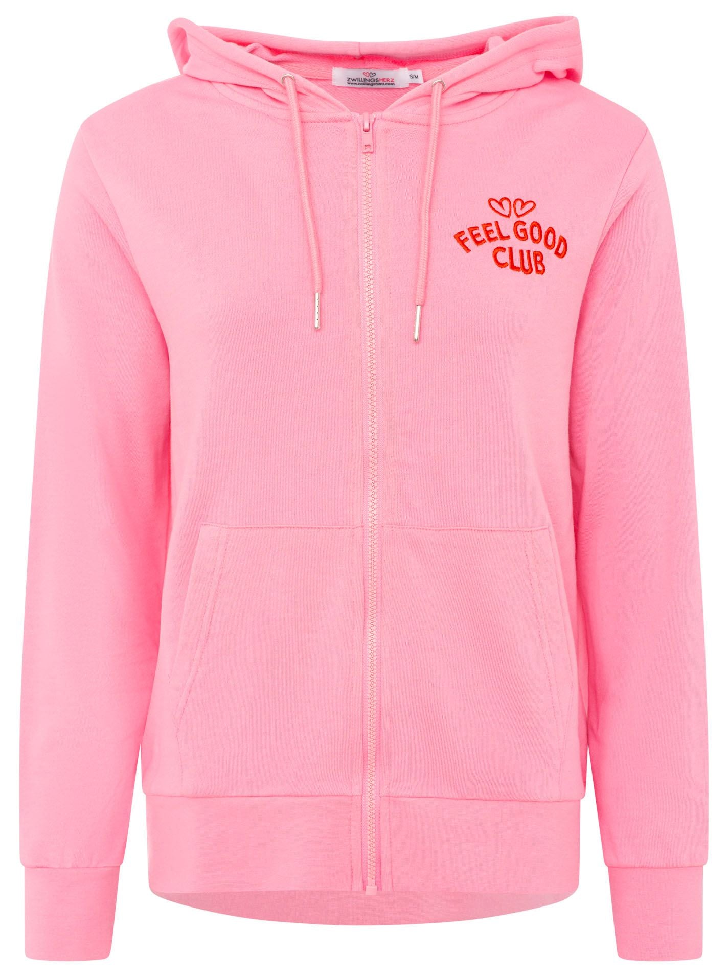 💕 Zwillingsherz Sweatjacke "Feel Good Club" Pink