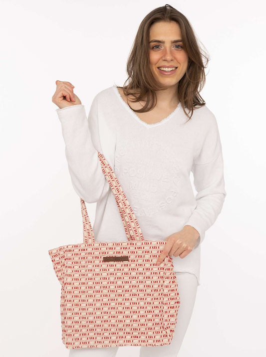 💕 Zwillingsherz Shopper "Strickmuster" Rot