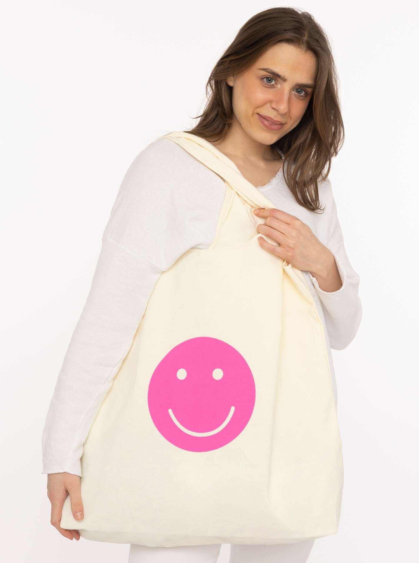 💕 Zwillingsherz XXL Shopper "Smile" Beige