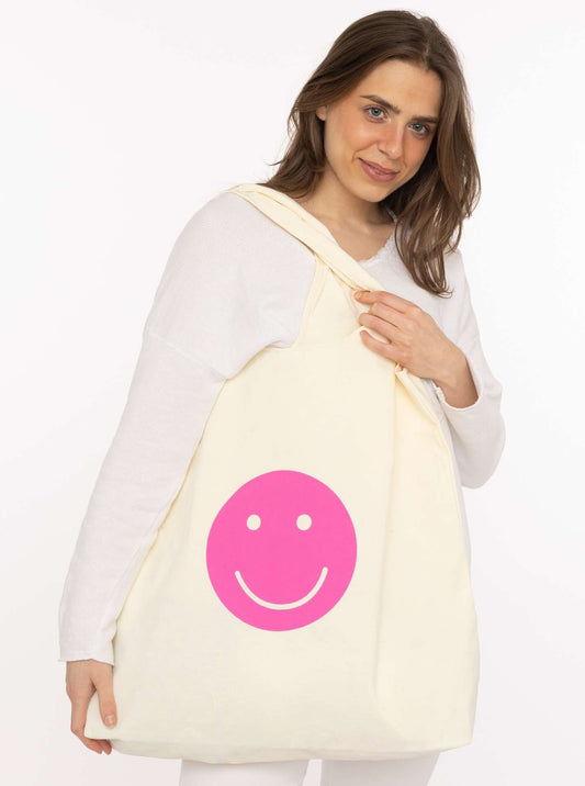💕 Zwillingsherz XXL Shopper "Smile" Beige