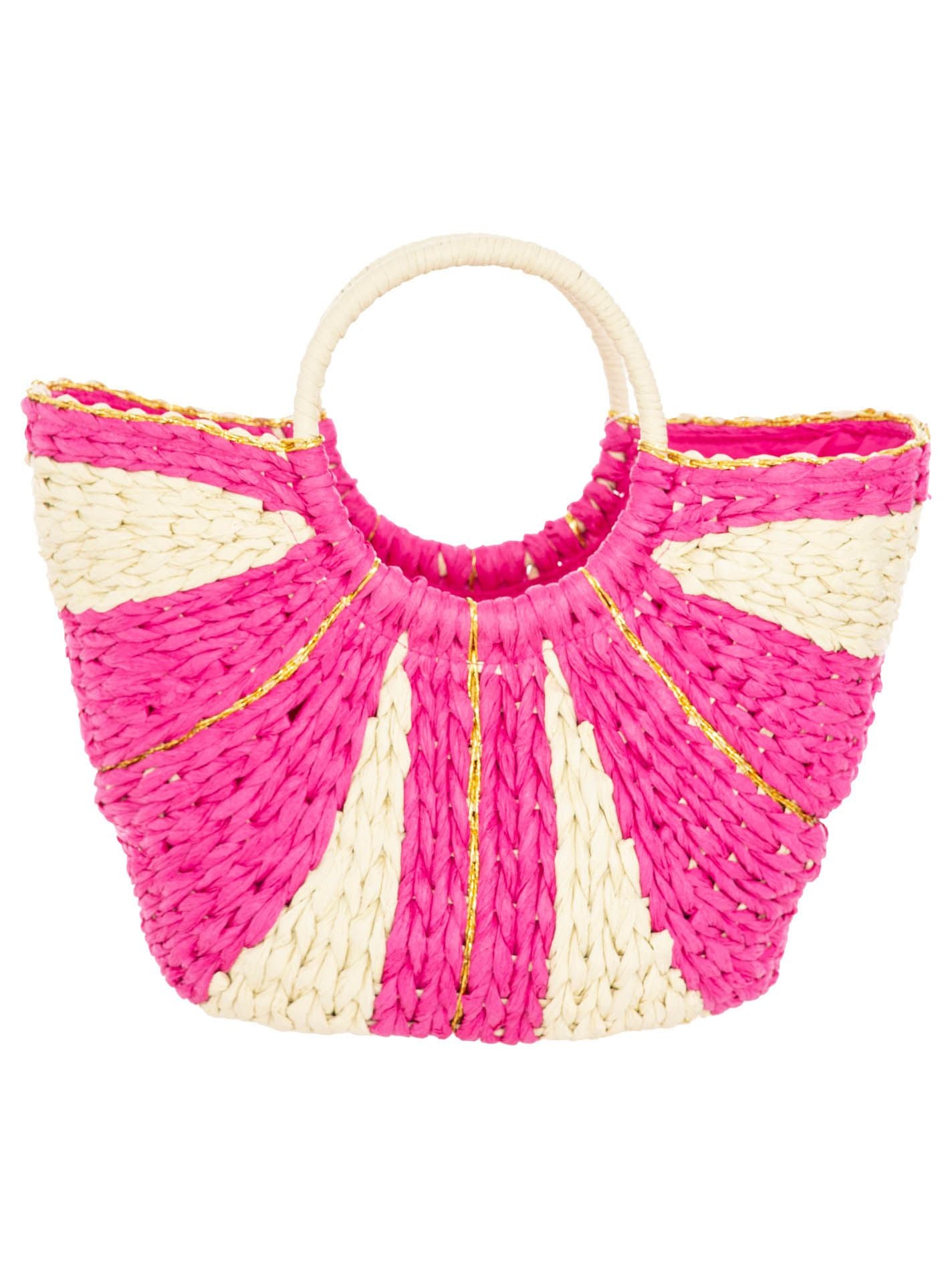 💕 Zwillingsherz Stroh-Shopper "Colors" Pink