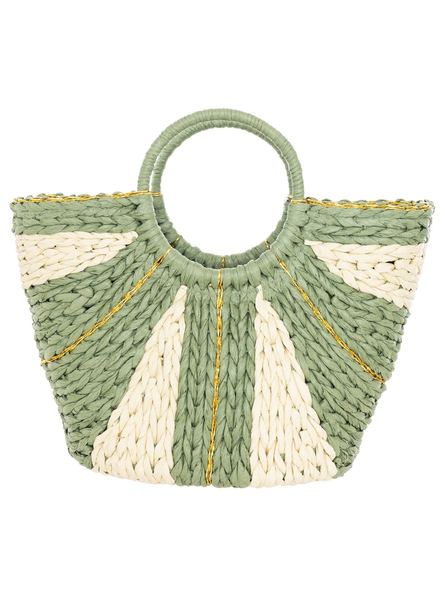 💕 Zwillingsherz Stroh Shopper "Colors" Grün
