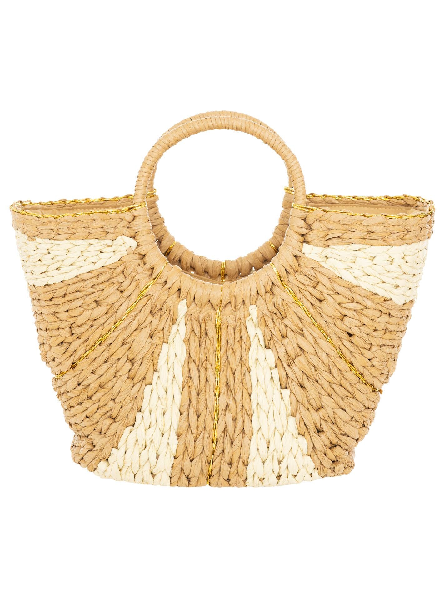 💕 Zwillingsherz Stroh-Shopper "Colors" Beige