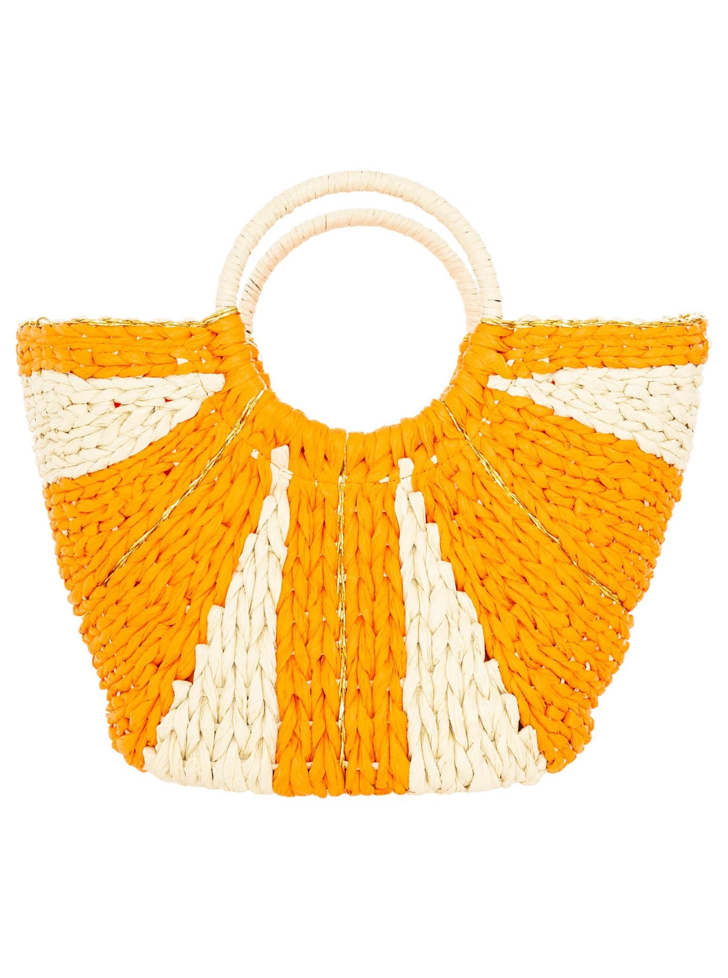 💕 Zwillingsherz Stroh-Shopper "Colors" Orange