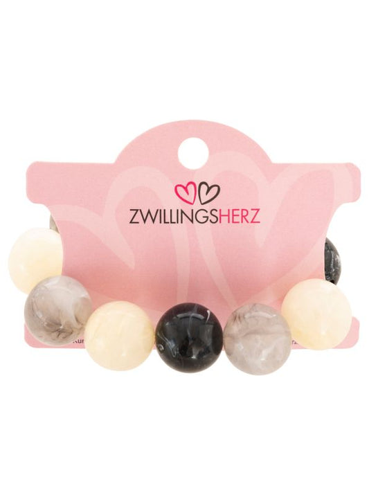 💕 Zwillingsherz Armband "Funky Balls" Grau