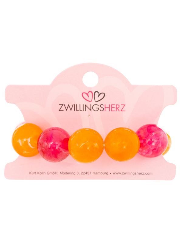 💕 Zwillingsherz Armband "Funky Balls" Orange