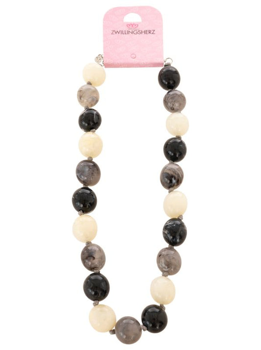 💕 Zwillingsherz Kette "Funky Balls" Grau