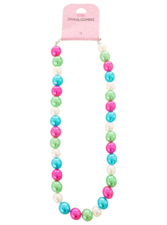 💕 Zwillingsherz Kette "Dünne Perle" Multi