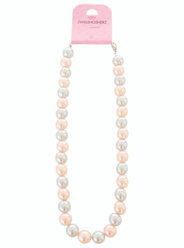 💕 Zwillingsherz Kette "Dünne Perle" Rosa