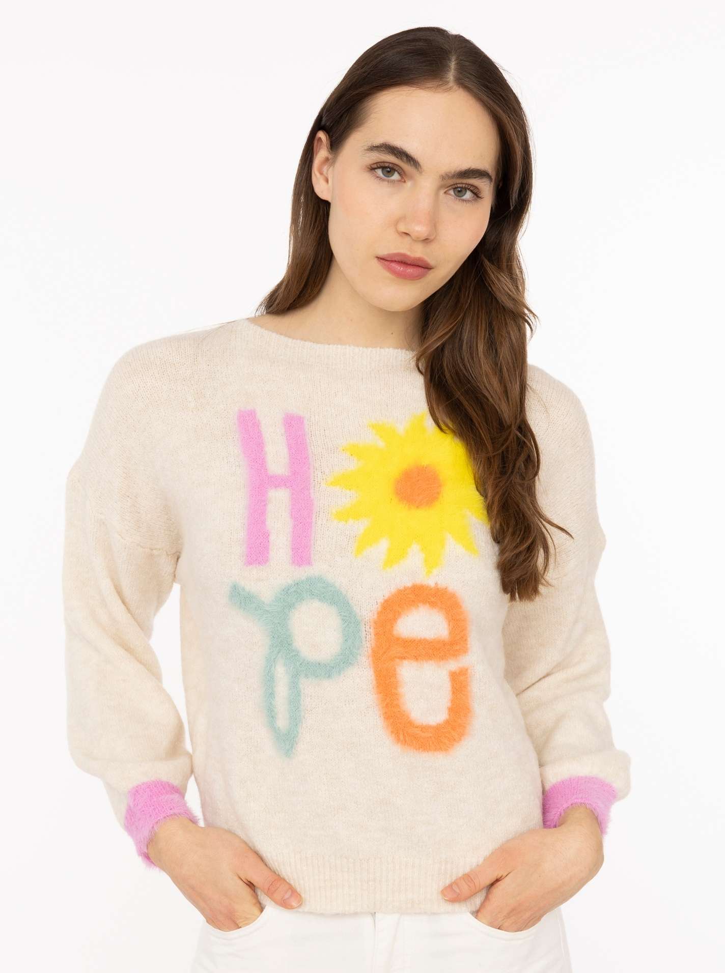 💕 Zwillingsherz Pullover Pulli "Hope" Hellbeige